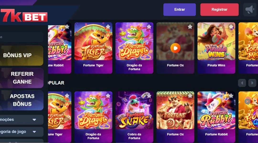 Catálogo de Jogos Premium na 7KBET Casino